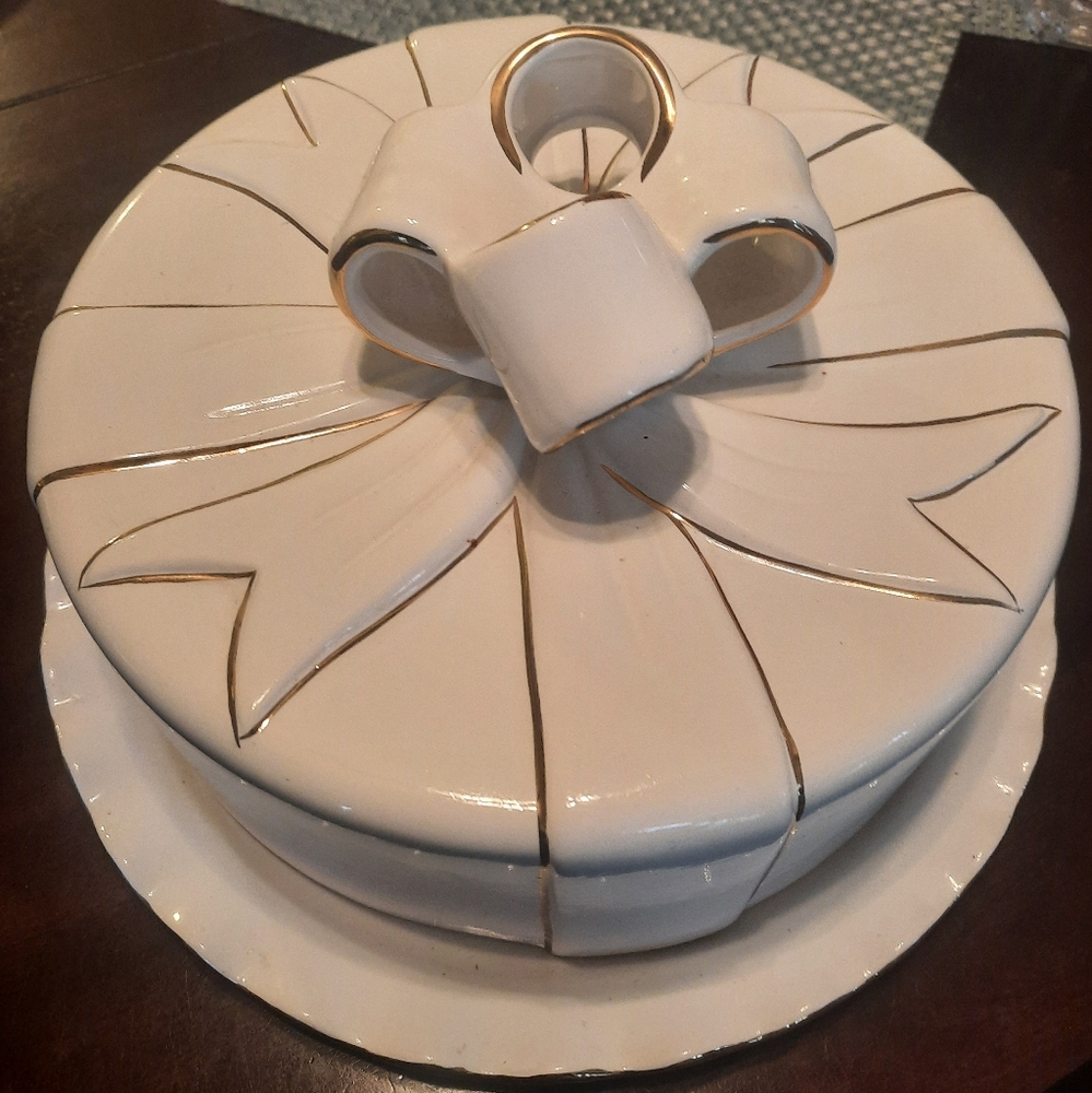 Portugese China cake plate & cover